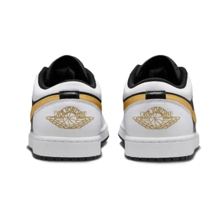 Air Jordan 1 Low White Black Metallic Gold Swoosh